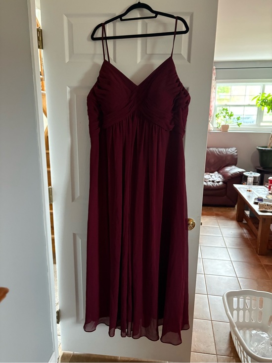 Azazie Dresses & Skirts - Women's Burgundy Azazie Bridesmaids Dress Plus Size Spaghetti Strap Maxi